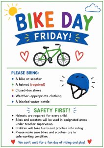 Bike Day Friday activity flyer