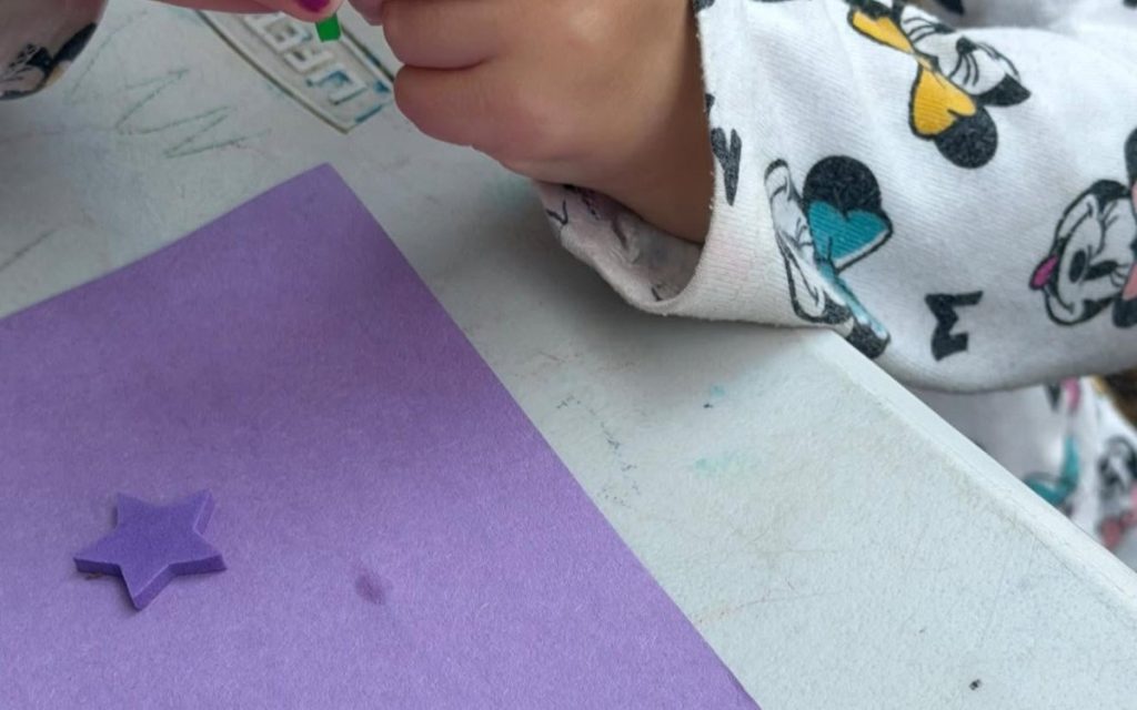 Toddler sticker and star craft at Sunny Pointe