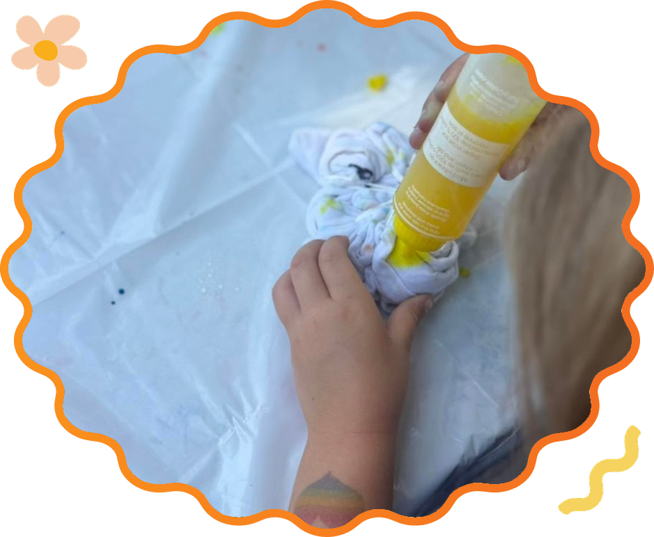 Tie-dye shirt day at Sunny Pointe summer camp