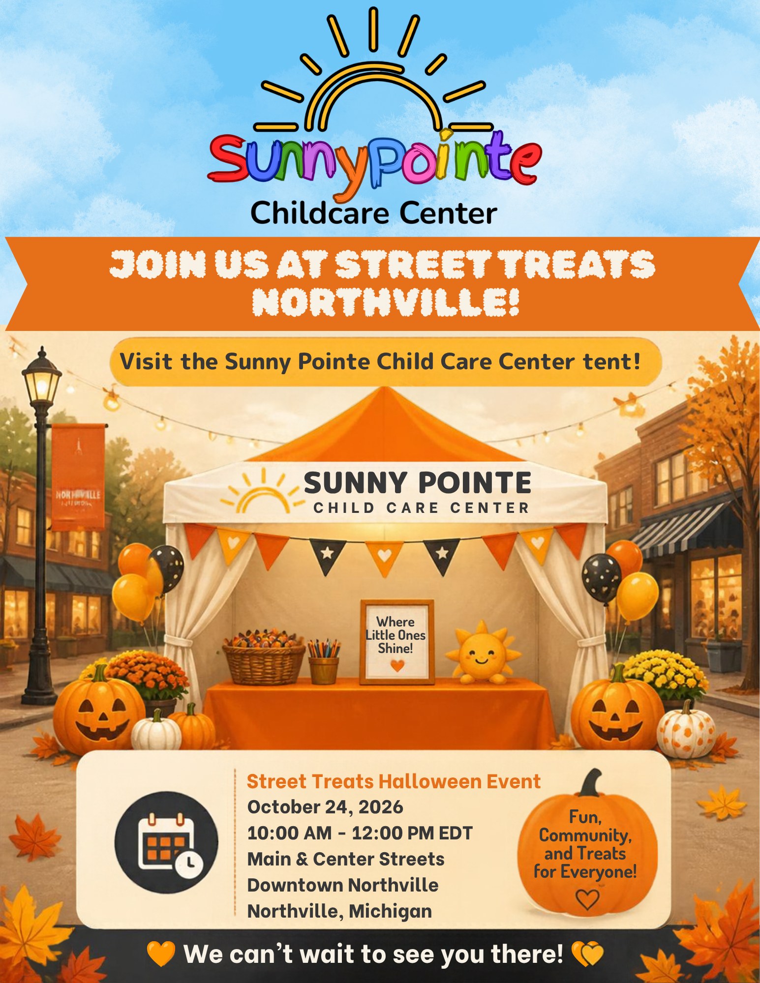 Sunny Pointe Childcare Center at Street Treats Northville, October 24, 2026